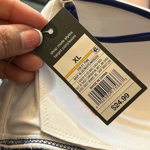 NWT Mossimo navy striped swimtop only - Picture 8 of 9